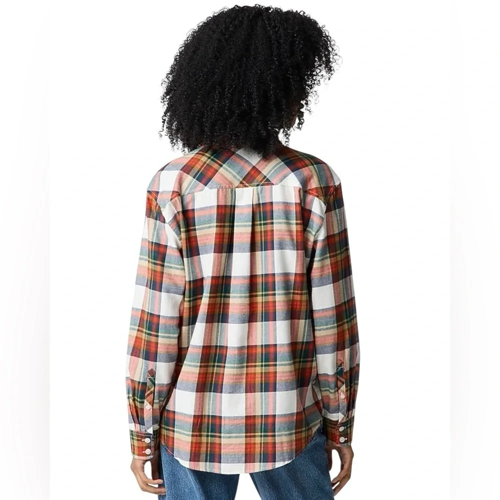 J. Crew Women’s Classic Button Up Flannel Shirt NWT PS Red Plaid